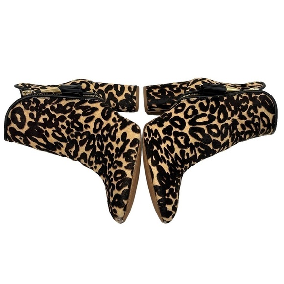 Louise et Cie Zirelle Leather Calf Hair Animal Print Cylinder Heel Booties 10/42 - Picture 11 of 15